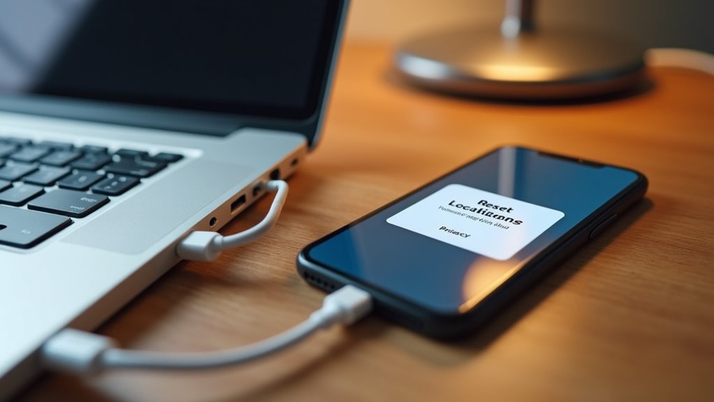 Dlaczego komputer nie widzi iPhone'a? zresetuj ustawienia prywatności i lokalizacji