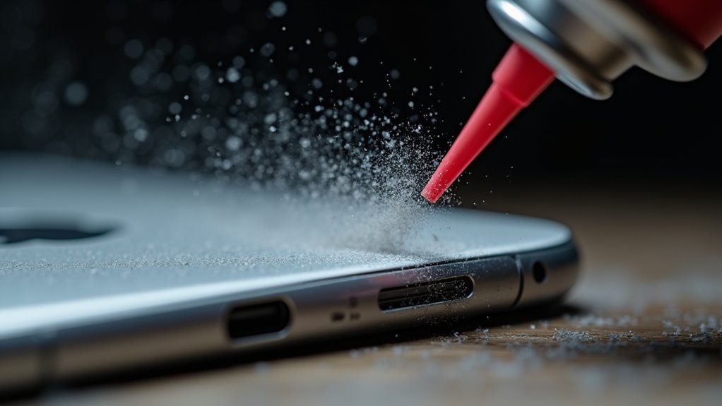 Jak wyczyścić gniazdo ładowania w iPhone odnośnie technika czyszczenia sprężonym powietrzem
