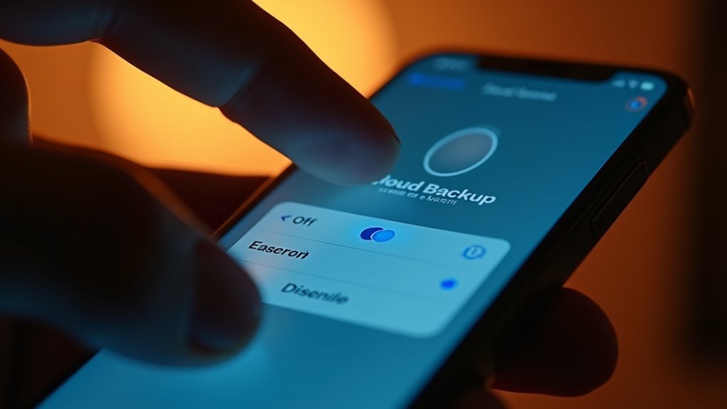 wyłącz ustawienia kopii zapasowej iphone'a