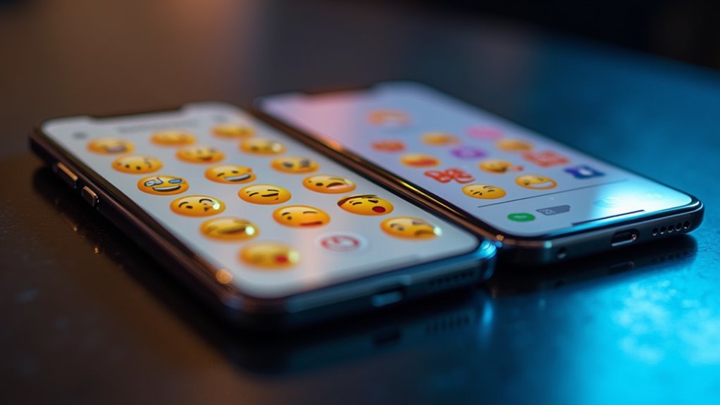 rozbieżność w projekcie wizualnym emoji