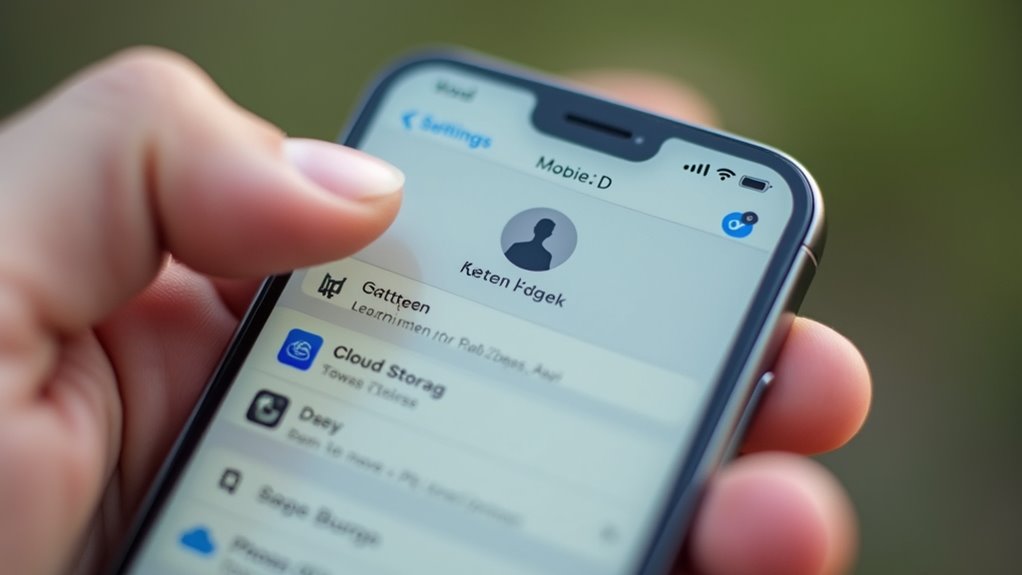 interfejs zarządzania ustawieniami iCloud