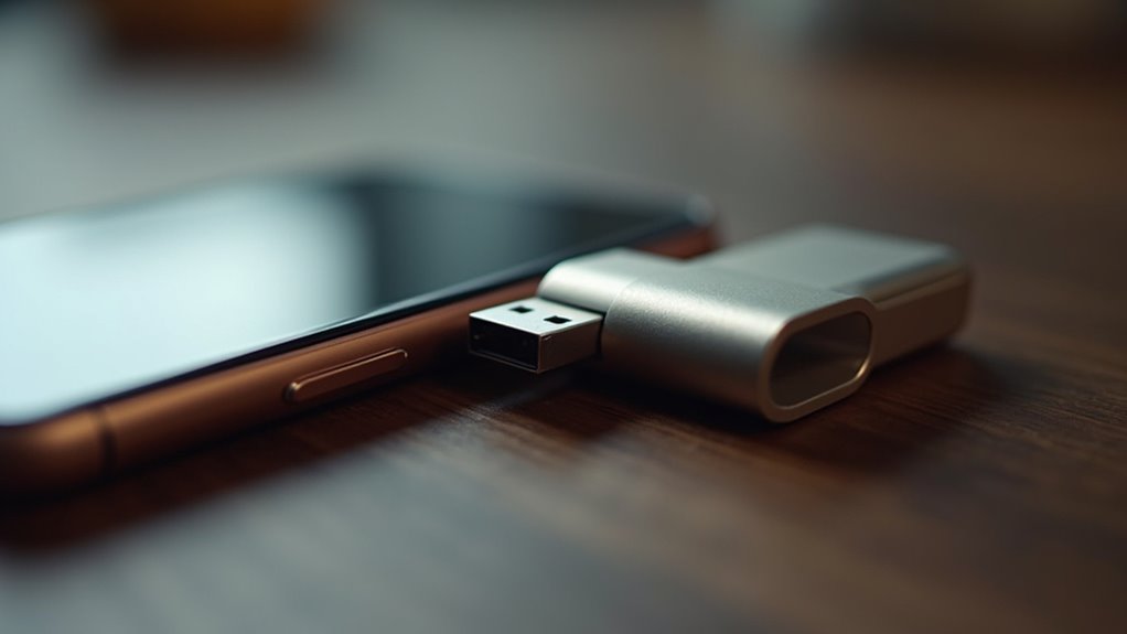 przesyłanie zdjęć z iphone'a na pendrive'a