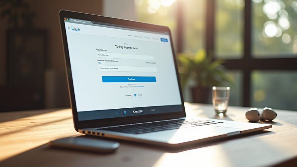 proces tworzenia konta przez stronę internetową