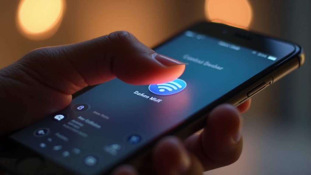 ustawienia wi-fi przez centrum sterowania