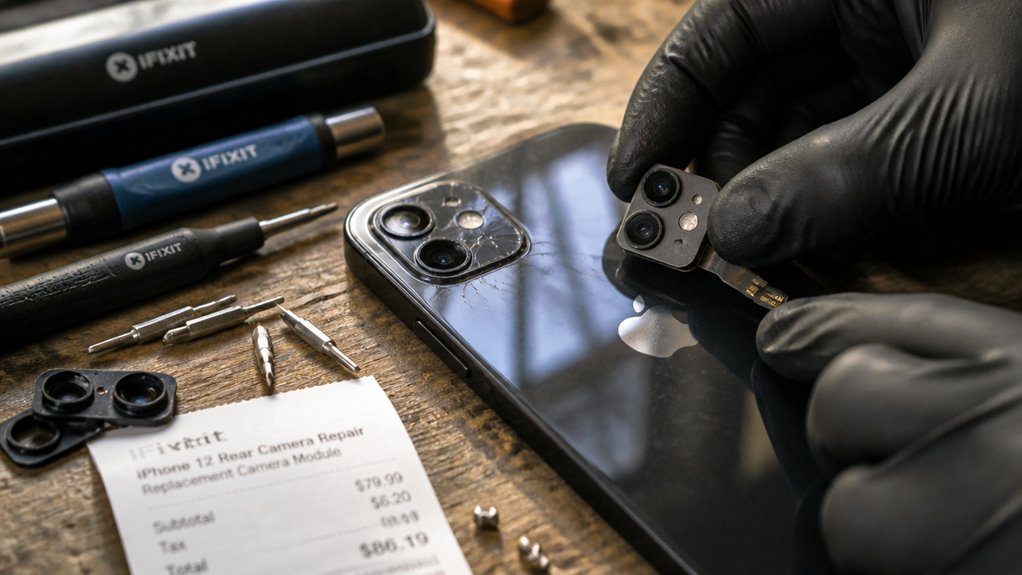 Ile kosztuje wymiana tylnego aparatu w iPhone 12 po jego pęknięciu? usługi naprawcze zewnętrzne ceny części jakość gwarancje