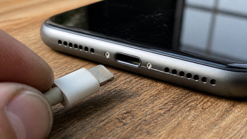 kontrola portu Lightning i kabla ładującego pod kątem uszkodzeń
